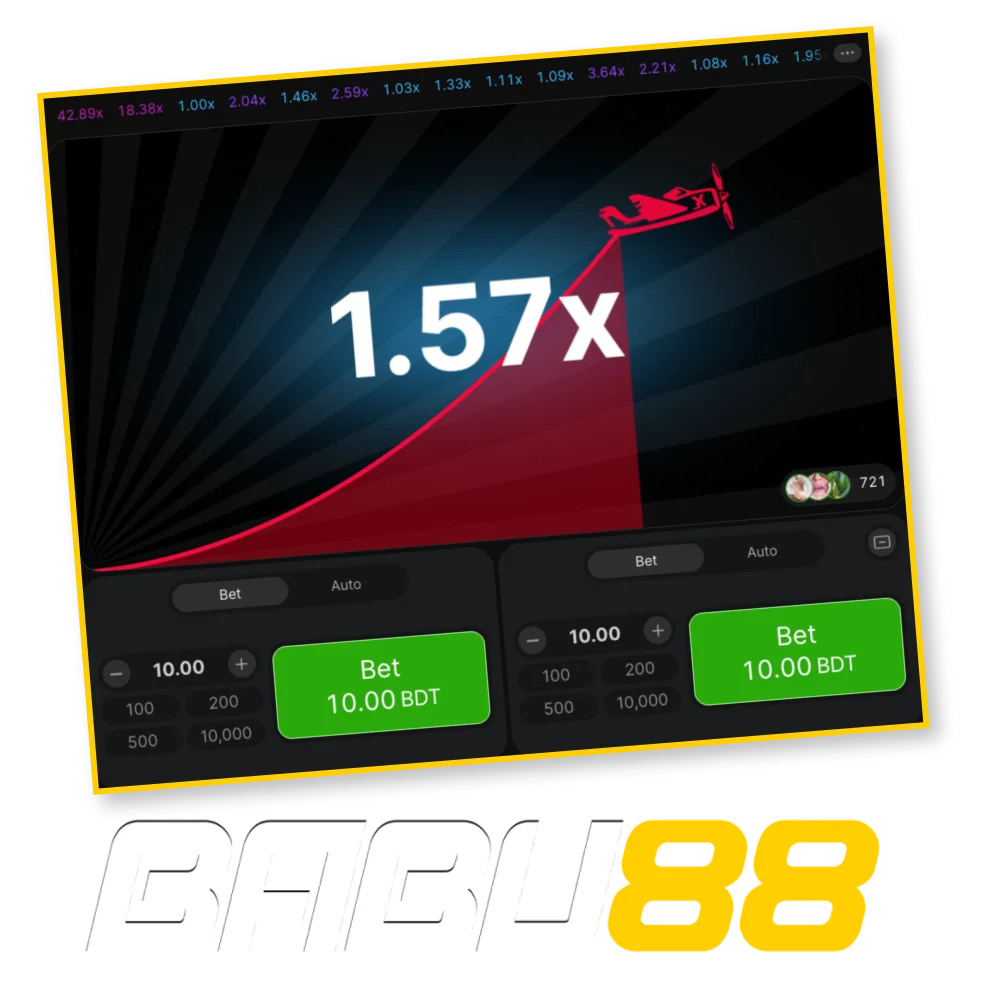 Choose Aviator among casino games from Babu88.