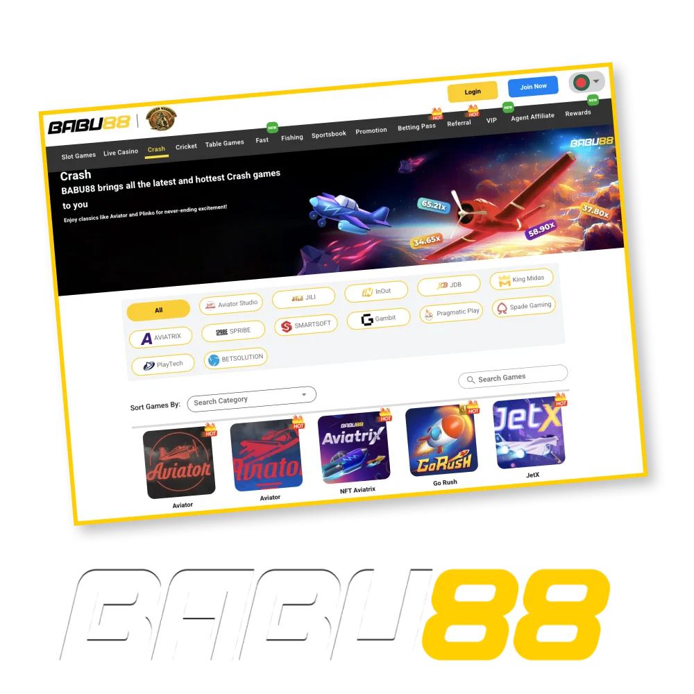 Favorite fast crash games await you on the official Babu88 casino website.