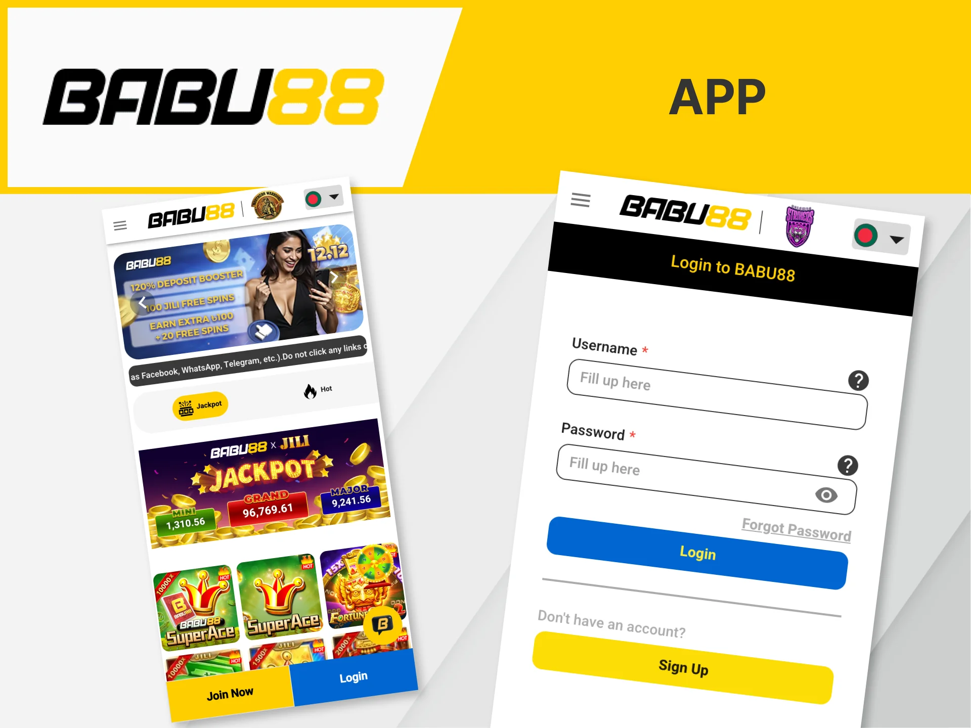 See how easy it is to log in to Babu88 through the app.