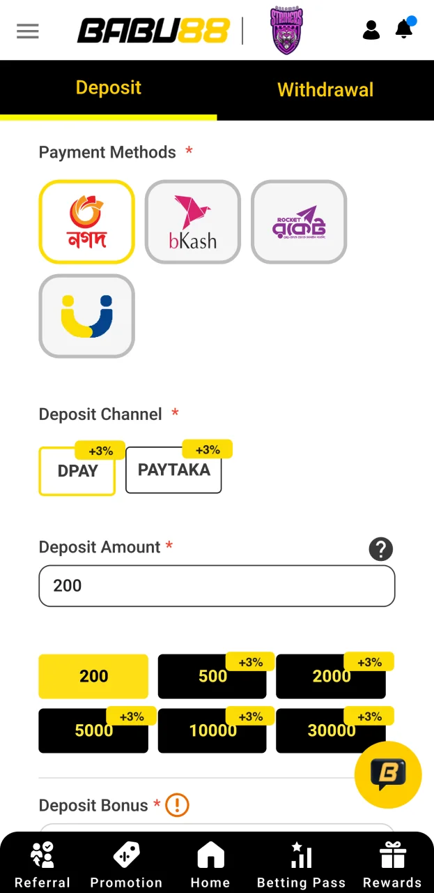 Confirm the payment on the Babu88 website.