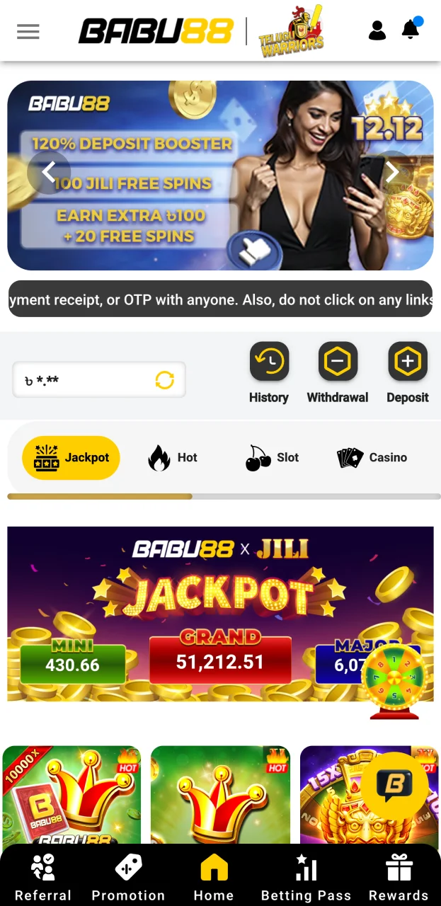 Click the withdrawal button to select a convenient method for withdrawing funds from the Babu88 account.