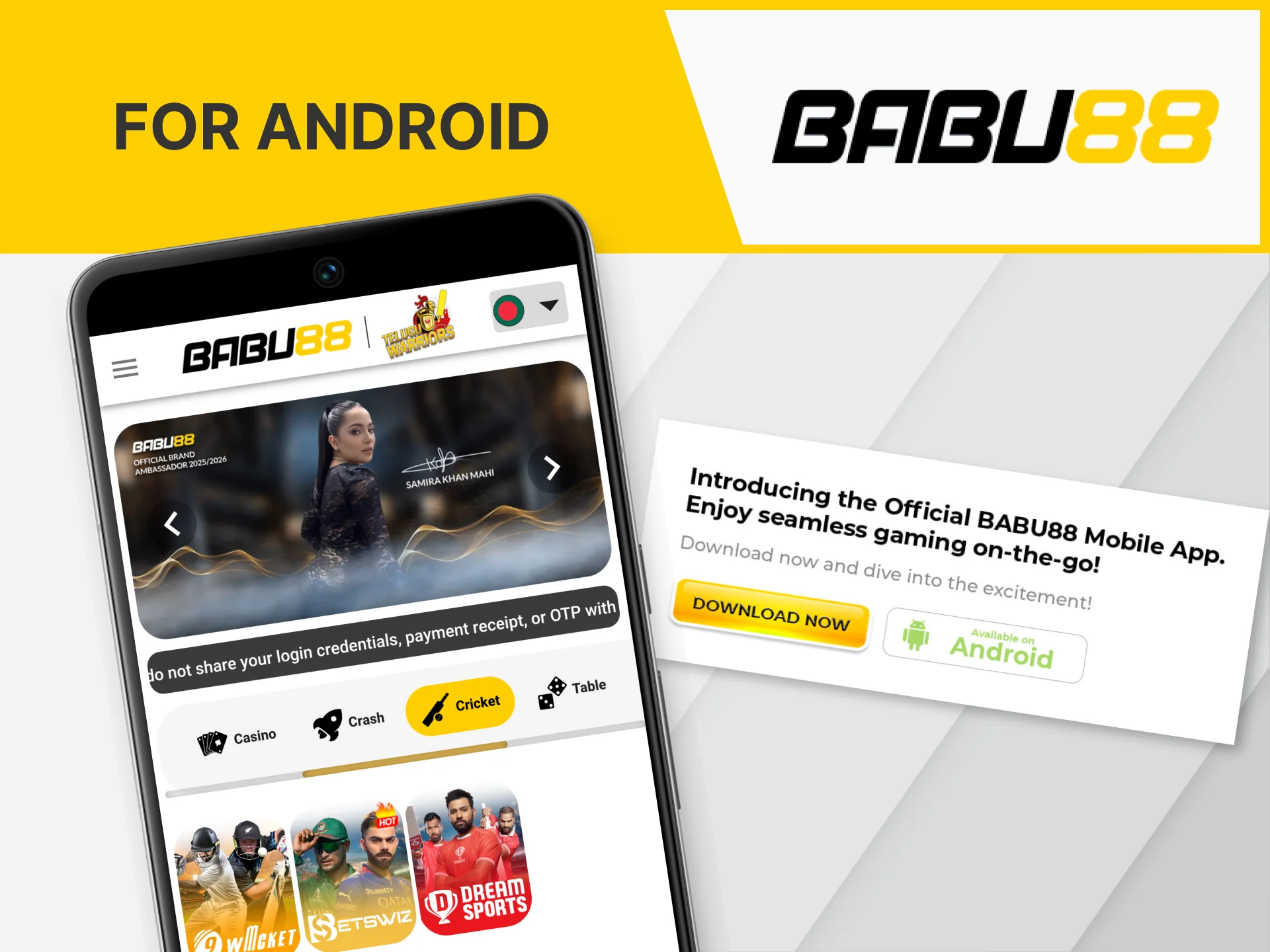 Download the Babu88 app for Android to make your gaming experience even more convenient.