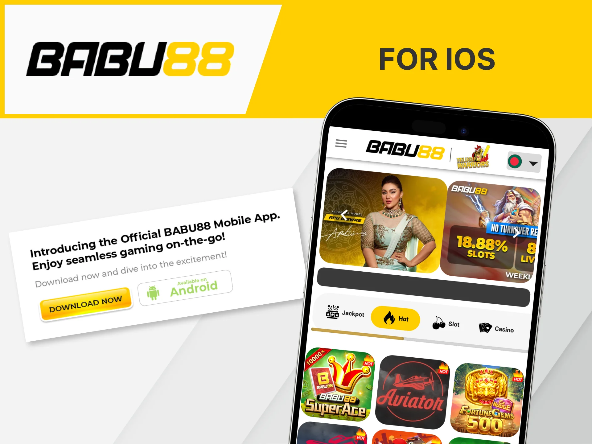 Download the Babu88 app for iOS to play anytime, anywhere.