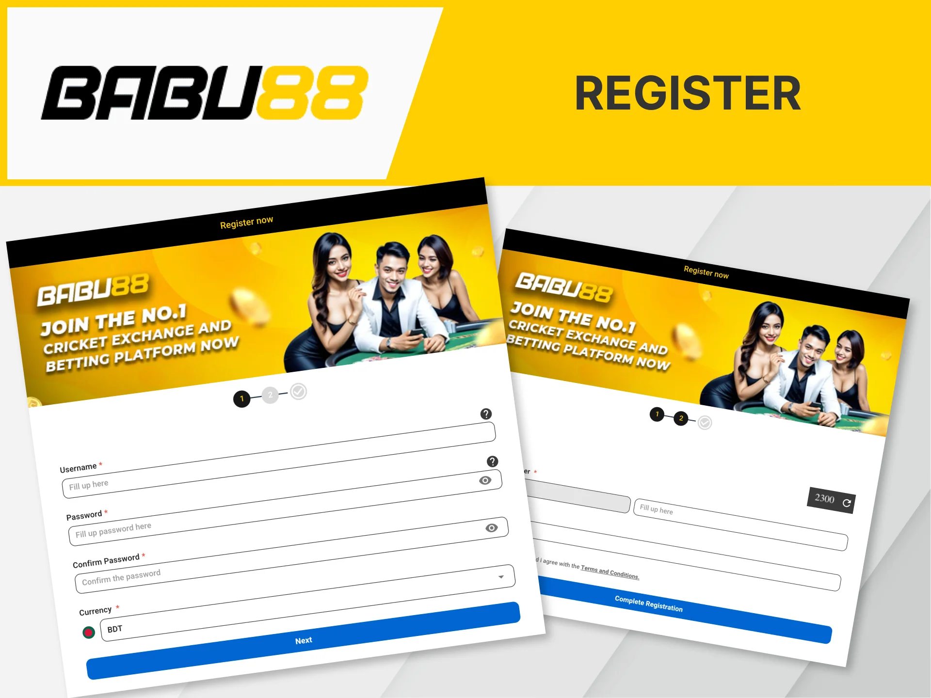 Complete the quick registration process on the official Babu88 website.