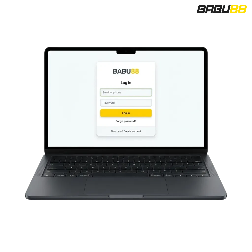 Babu88 login interface showing email and password fields for secure account access in Bangladesh