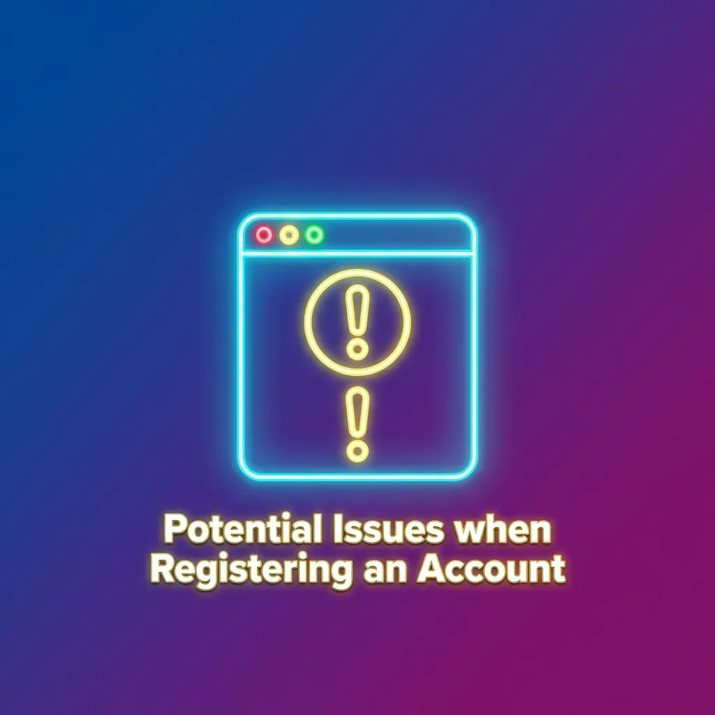 Troubleshooting guide showing common account registration problems and their solutions for new users signing up