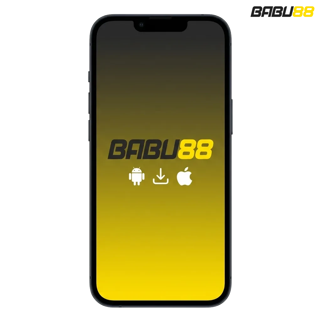 Babu88 mobile app interface showing cricket betting, casino games, and welcome bonus offer on smartphone screen